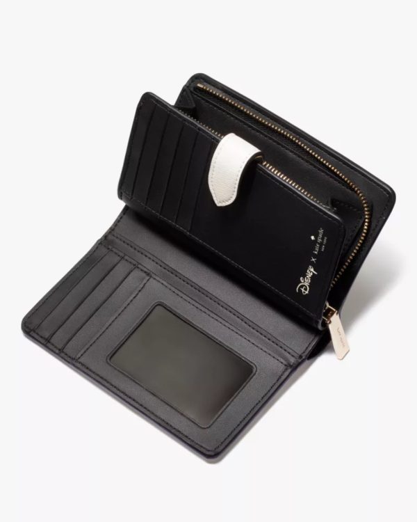 Kate Spade Disney X Kate Spade New York Beauty And The Beast Medium Compact Bifold Wallet Cream Multi - Preorder