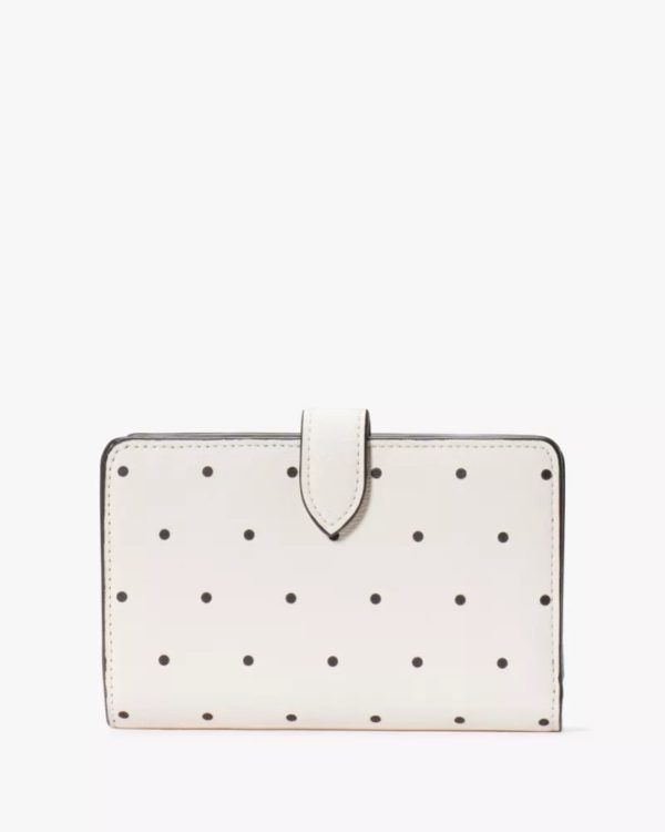 Kate Spade Disney X Kate Spade New York Beauty And The Beast Medium Compact Bifold Wallet Cream Multi - Preorder