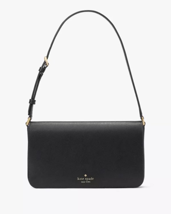 Kate Spade Staci Flap Medium Shoulder Bag Black - Preorder