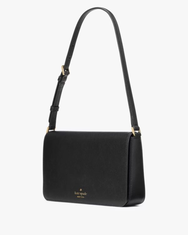 Kate Spade Staci Flap Medium Shoulder Bag Black - Preorder