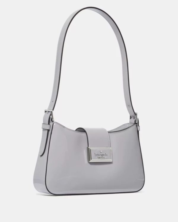 Kate Spade Reegan Patent Fabric Small Shoulder Bag Pavement - Preorder