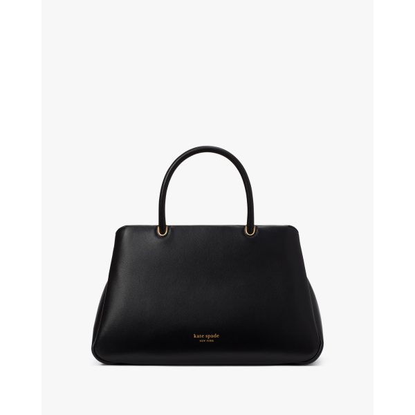 Kate Spade Grace Fine Grain Leather Medium Satchel in Black - Preorder