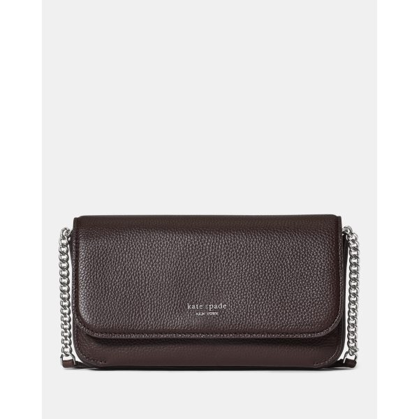 Kate Spade Ava Flap Chain Wallet in Hot Fudge - Preorder