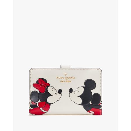 Kate Spade Disney X Kate Spade New York Minnie Medium Compact Bifold Wallet in Parchment Multi - Preorder