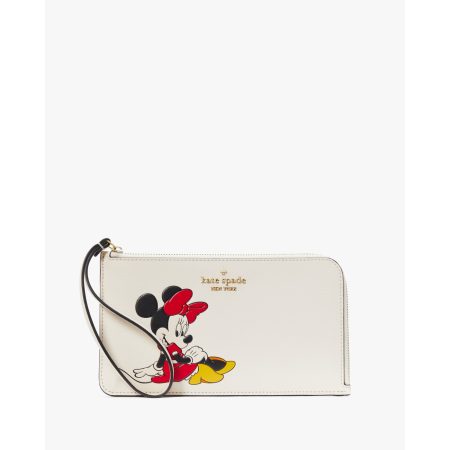 Kate Spade Disney X Kate Spade New York Minnie Mouse Wristlet in Parchment Multi - Preorder