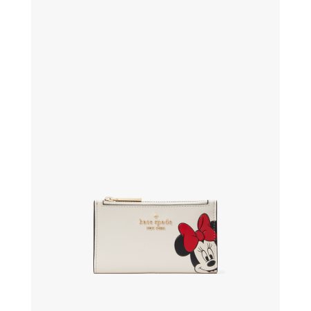 Kate Spade Disney X Kate Spade New York Minnie Small Slim Bifold Wallet in Parchment Multi - Preorder
