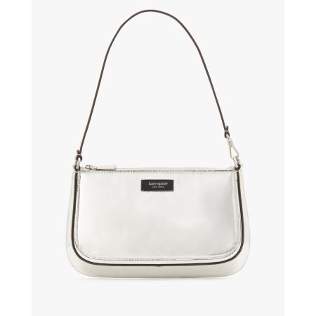 Kate Spade Sam Icon Metallic Mini Pochette in Silver - Preorder