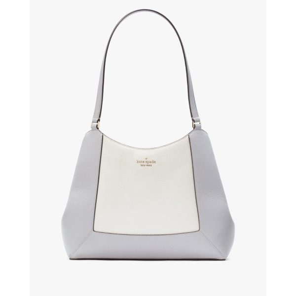 Kate Spade Lena Colorblock Large Triple Compartment Shoulder Bag in Mountain Grey Multi - Preorder