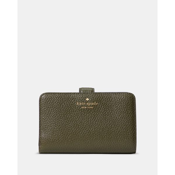 Kate Spade Lena Medium Bifold Wallet in Seaweed - Preorder