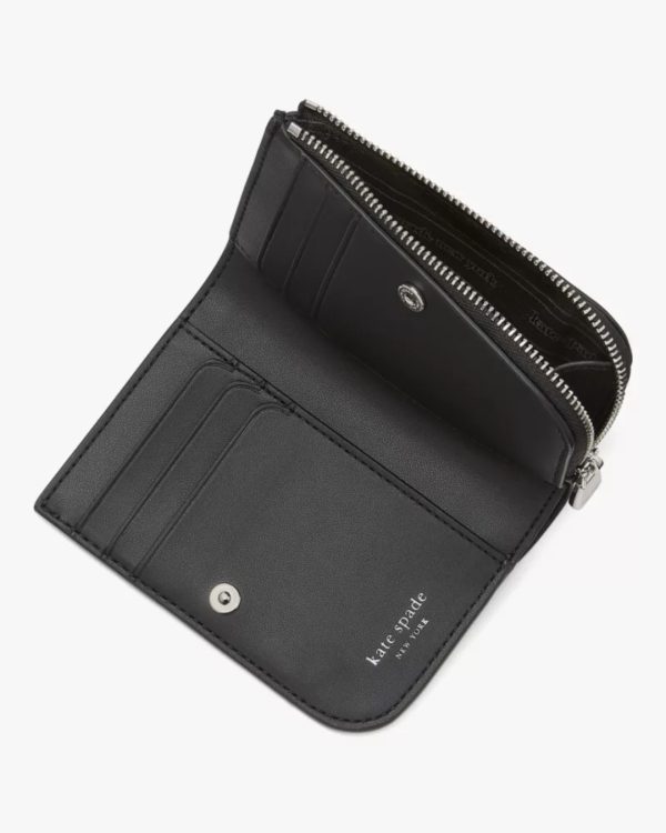 Kate Spade Devin Space Dot Small Compact Wallet Black Multi - Preorder