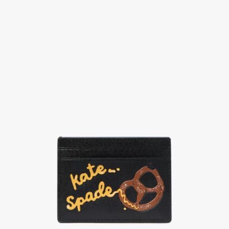 Kate Spade NYC Big Apple Small Slim Card Holder Black Multi - Preorder