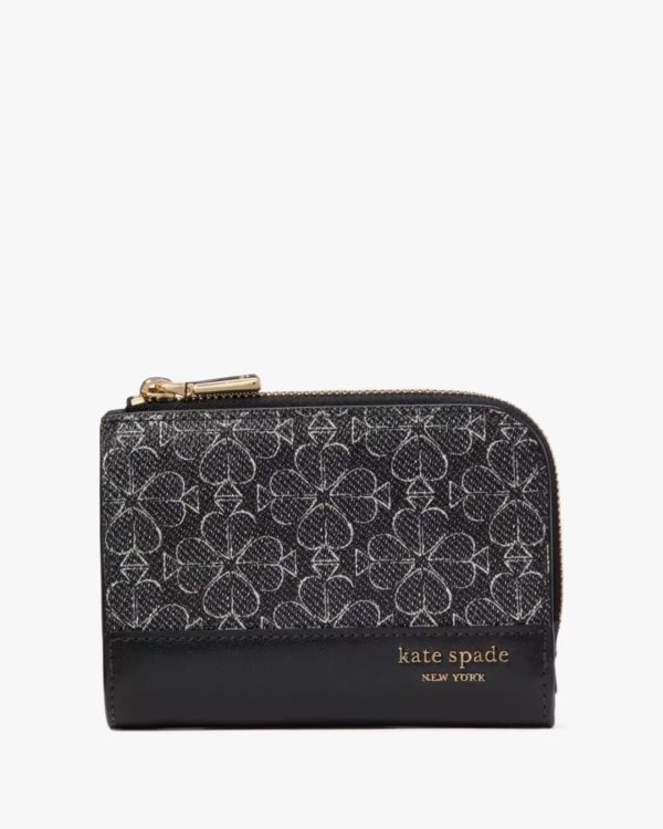 Kate Spade Spade Flower Small Compact Wallet Black Multi - Preorder