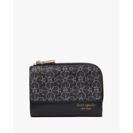 Kate Spade Spade Flower Small Compact Wallet in Black Multi - Preorder