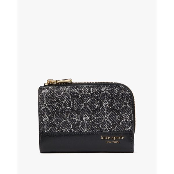 Kate Spade Spade Flower Small Compact Wallet in Black Multi - Preorder