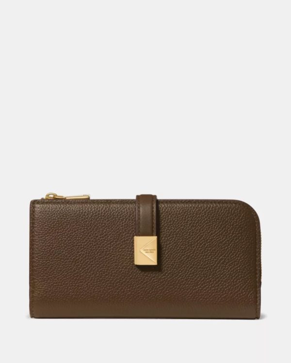 Kate Spade Deco Zip Slim Wallet Burnt Sage - Preorder