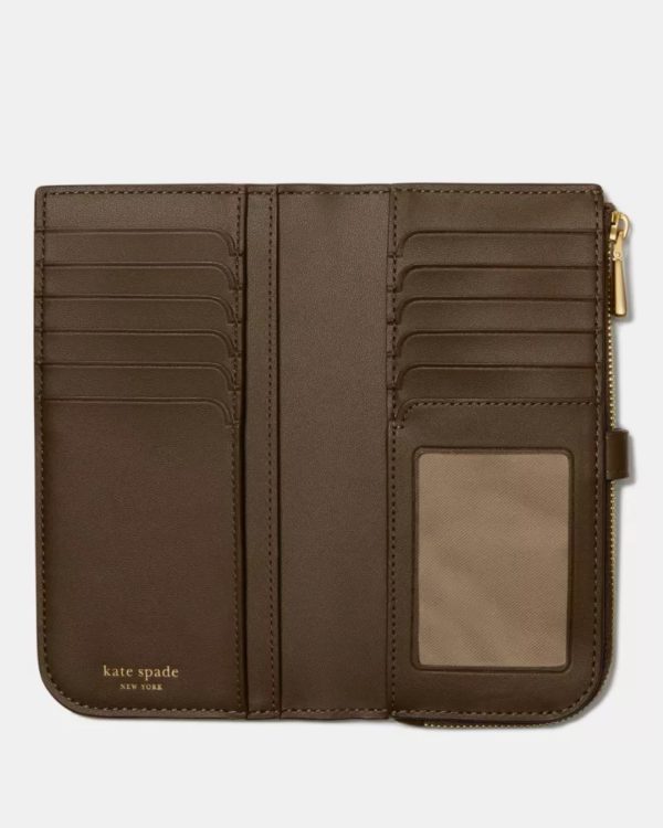 Kate Spade Deco Zip Slim Wallet Burnt Sage - Preorder