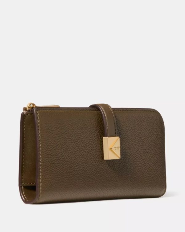 Kate Spade Deco Zip Slim Wallet Burnt Sage - Preorder