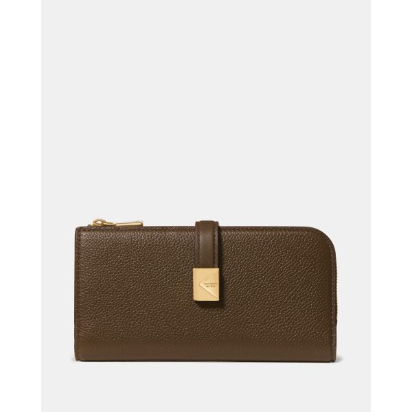 Kate Spade Deco Zip Slim Wallet in Burnt Sage - Preorder