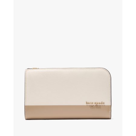 Kate Spade Devin Colorblocked Medium Bifold Wallet in Timeless Taupe Multi - Preorder