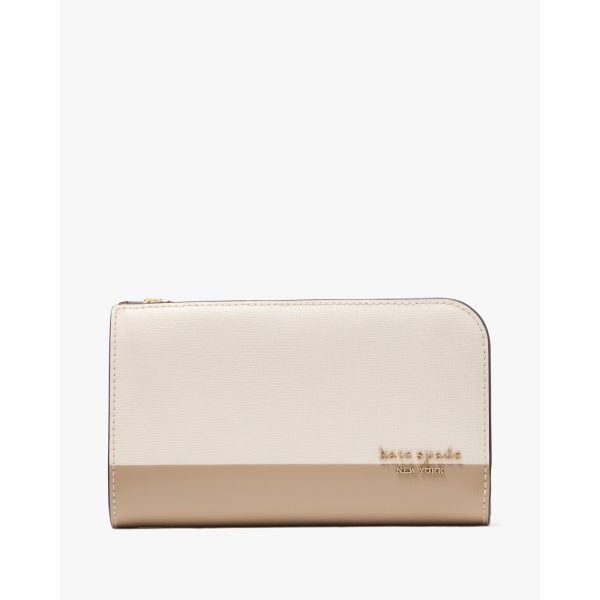 Kate Spade Devin Colorblocked Medium Bifold Wallet in Timeless Taupe Multi - Preorder