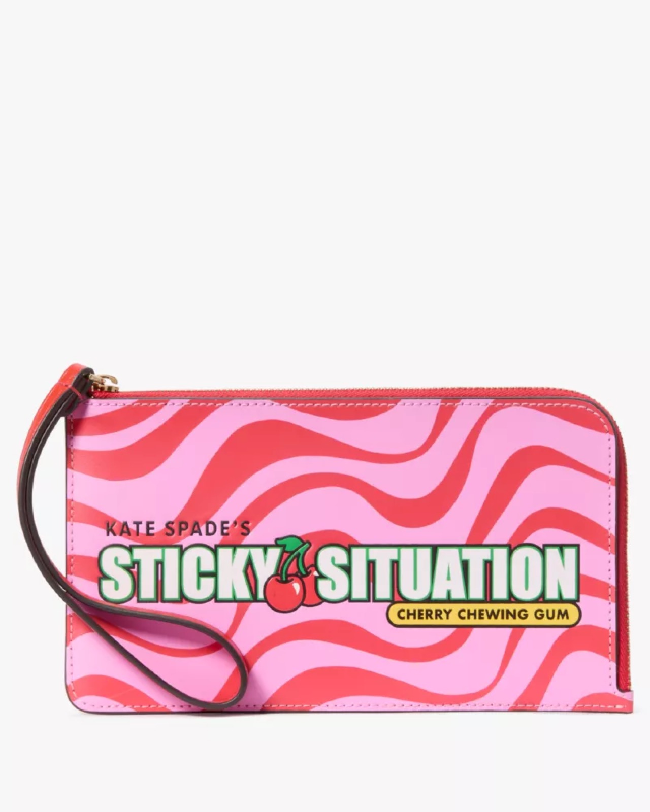 Kate Spade Bubble Gum Medium L-Zip Wristlet Red Multi - Preorder