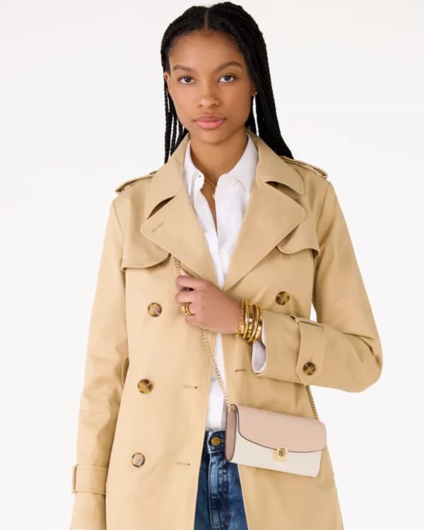 Kate Spade Phoebe Colorblock Refined Grain Leather Turnlock Wallet On A Chain Toasted Hazelnut Multi - Preorder
