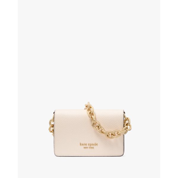 Kate Spade Natasha Chain Card Case Crossbody in Parchment - Preorder