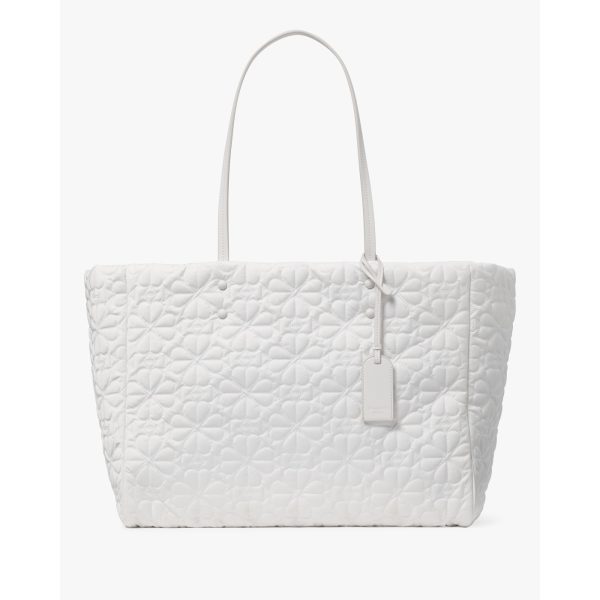 Kate Spade Tilly Quilted Large Tote Bag in White Dove - Preorder
