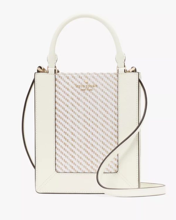 Kate Spade Lena Straw Mini Tote Meringue Multi - Preorder