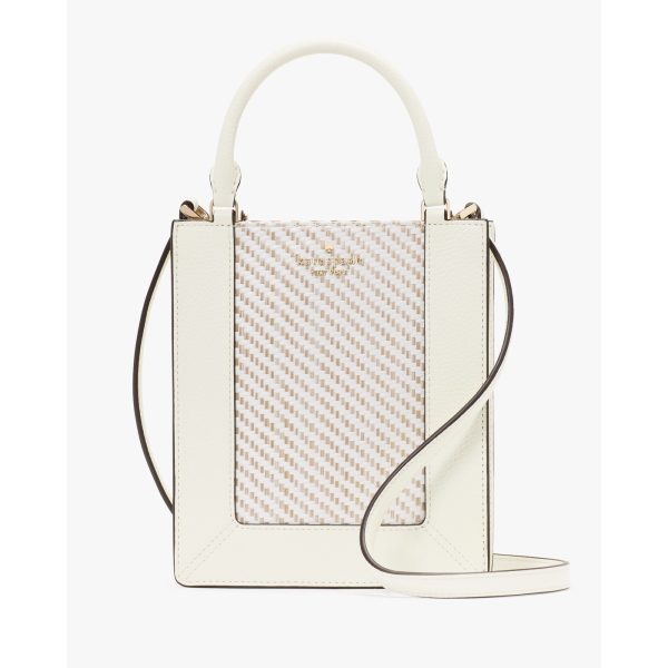 Kate Spade Lena Straw Mini Tote in Meringue Multi - Preorder