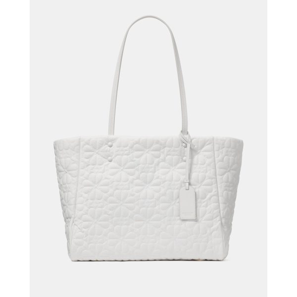 Kate Spade Tilly Quilted Medium Tote Bag in White Dove - Preorder