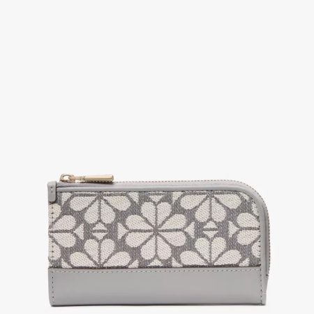 Kate Spade Devin Spade Flower Jacquard Bifold Wallet Grey Multi - Preorder