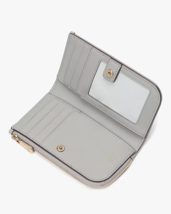 Kate Spade Devin Spade Flower Jacquard Bifold Wallet Grey Multi - Preorder