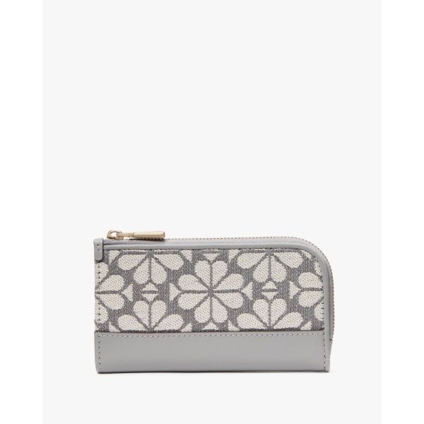 Kate Spade Devin Spade Flower Jacquard Bifold Wallet in Grey Multi - Preorder