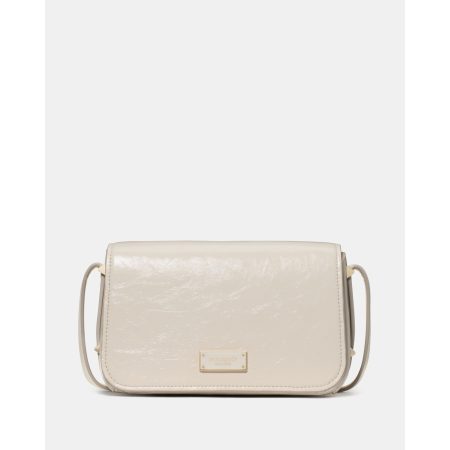 Kate Spade Liv Crinkle Patent Crossbody Bag in Cashew Milk - Preorder
