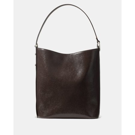 Kate Spade Halo Glazed Leather Large Bucket Bag in Hot Fudge - Preorder