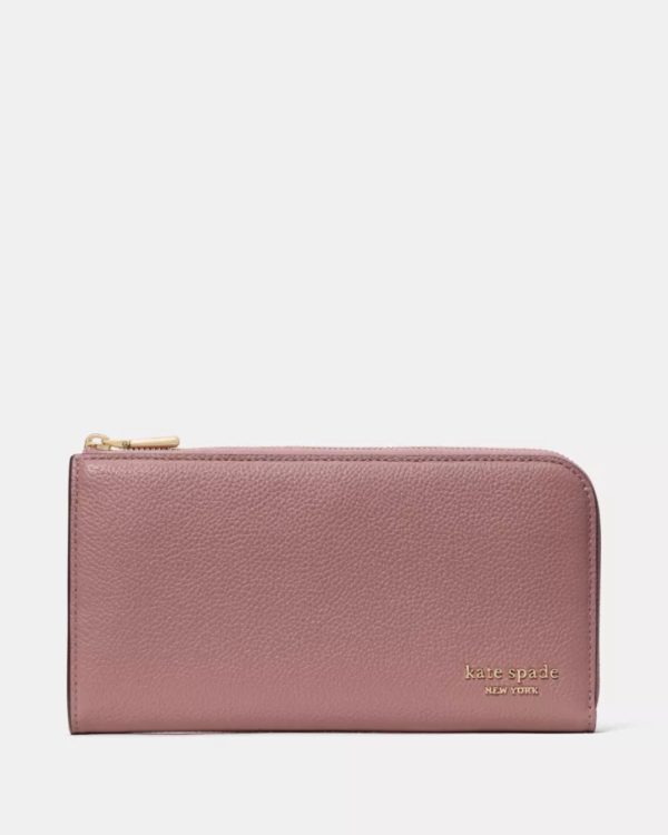 Kate Spade Devin Pebble Zip Around Continental Wallet Dusk Rose - Preorder