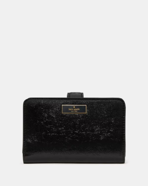 Kate Spade Bridget Crinkle Patent Medium Compact Bifold Wallet - Preorder