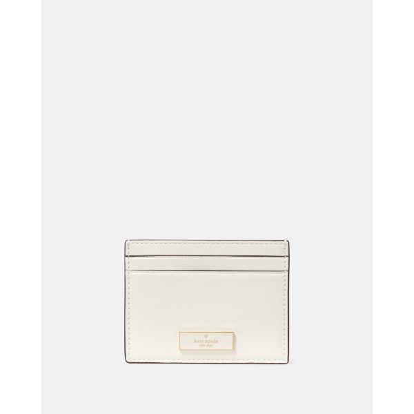 Kate Spade Bridget Crinkle Patent Small Slim Card Holder in Meringue - Preorder