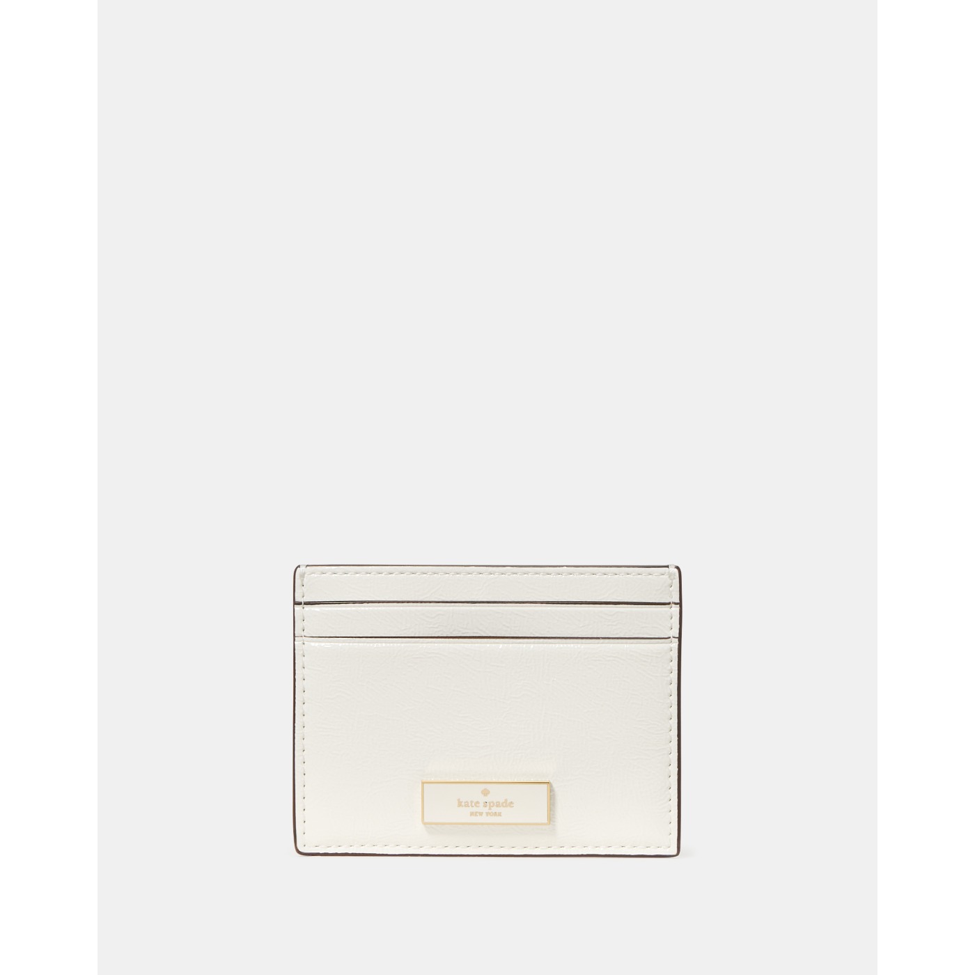 Kate Spade Bridget Crinkle Patent Small Slim Card Holder in Meringue - Preorder