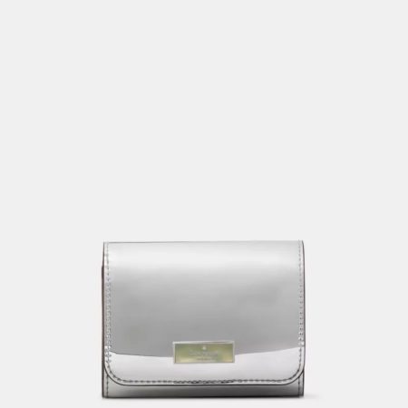 Kate Spade Bridget Mirror Metallic Small L-zip Wallet Silver - Preorder