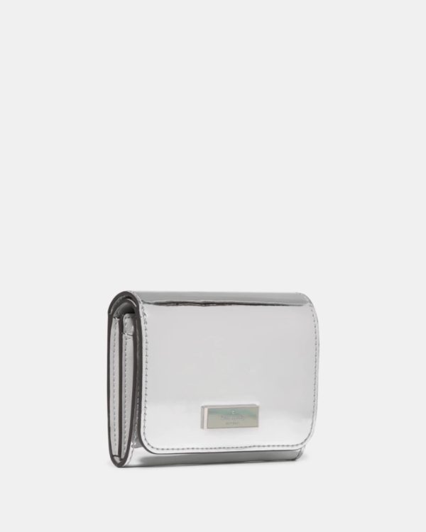 Kate Spade Bridget Mirror Metallic Small L-zip Wallet Silver - Preorder