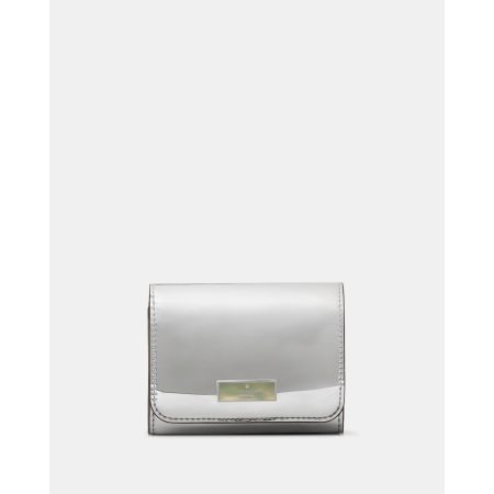 Kate Spade Bridget Mirror Metallic Small L-zip Wallet in Silver - Preorder
