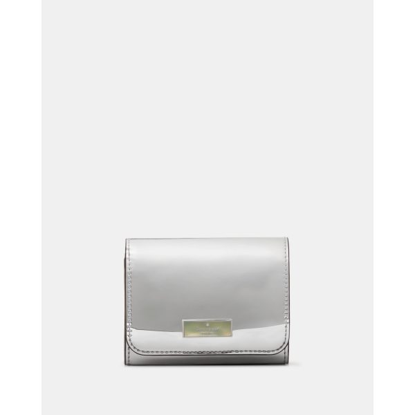 Kate Spade Bridget Mirror Metallic Small L-zip Wallet in Silver - Preorder
