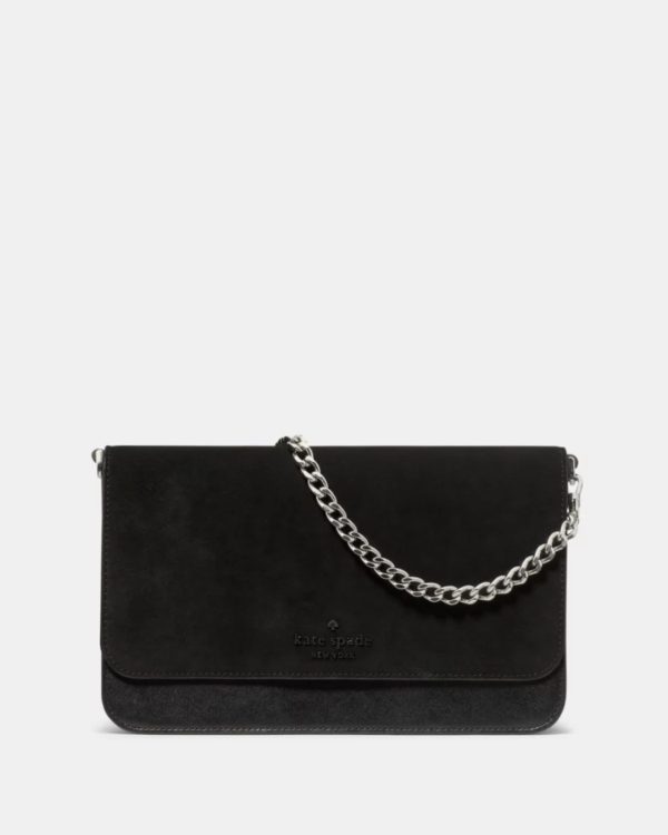 Kate Spade Madison Willow Medium Convertible Crossbody Black Suede - Preorder