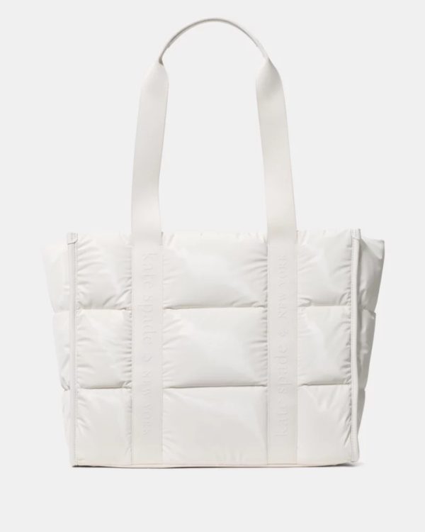 Kate Spade Kip Puffy Large Tote Optic White - Preorder