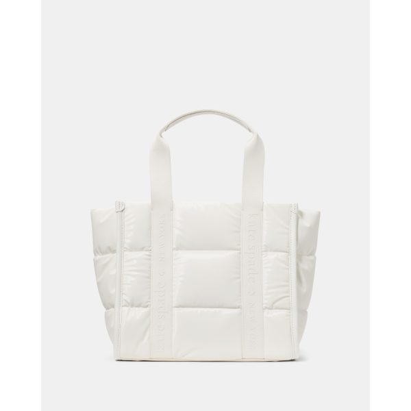 Kate Spade Kip Puffy Small Tote in Optic White - Preorder