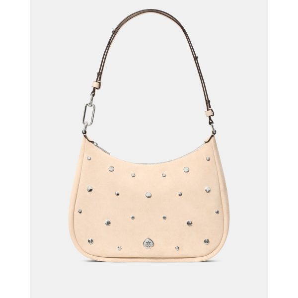Kate Spade Kayla Suede Studs Large Shoulder Bag in Milk Glass - Preorder