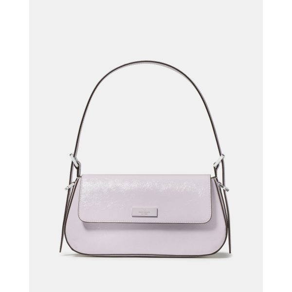 Kate Spade Bridget Shiny Leather Small Flap Shoulder in Lilac Moonlight - Preorder