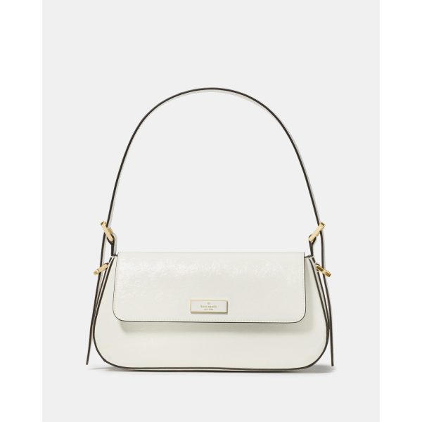 Kate Spade Bridget Shiny Leather Small Flap Shoulder in Meringue - Preorder